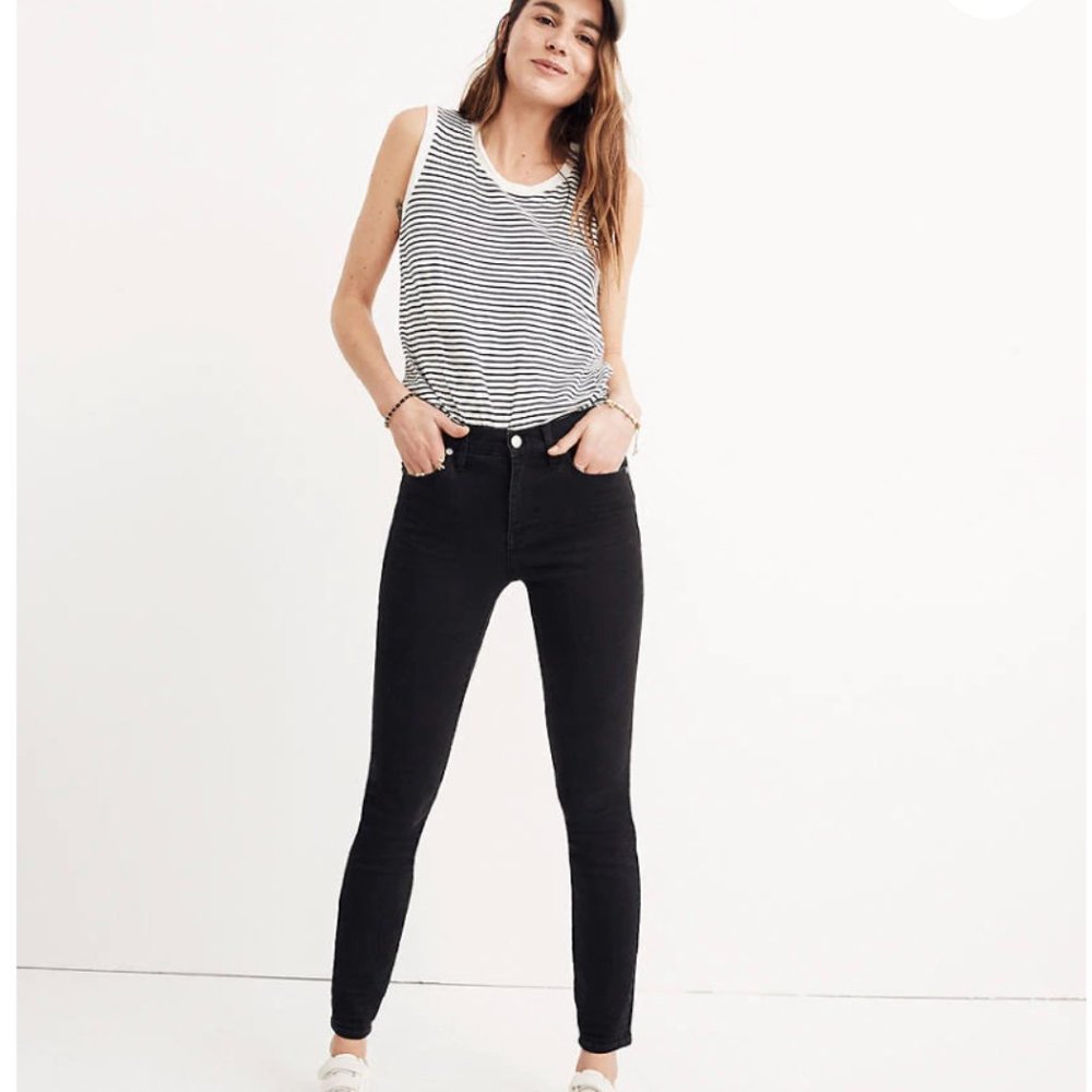 Madewell Black Mid-Rise Skinny jeans - Picture 1 of 8